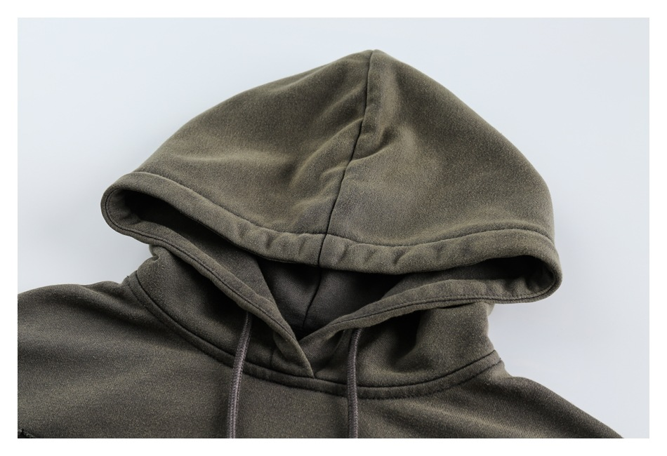 Retro Washed Hooded Sweatshirt Women's Niche Navel Short Jacket W275