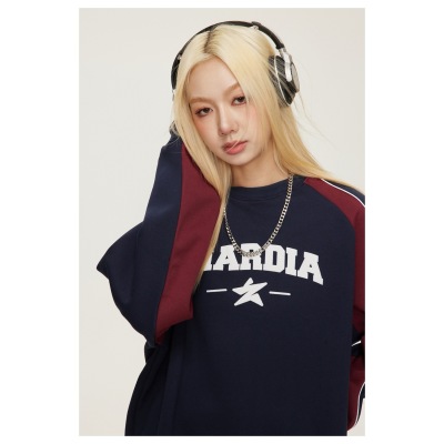 Sports coat, men's and women's same style pullover round neck sweatshirt F2198