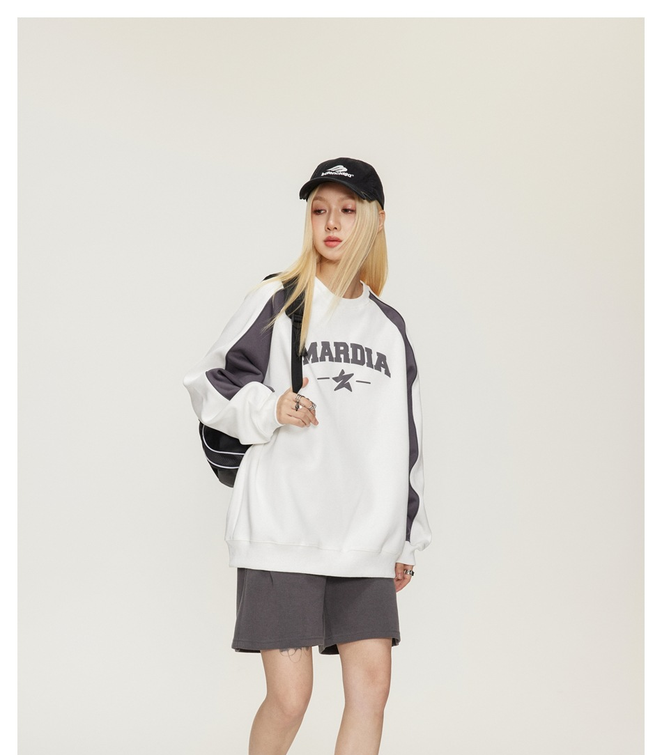 Sports coat, men's and women's same style pullover round neck sweatshirt F2198