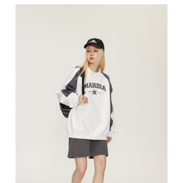 Sports coat, men's and women's same style pullover round neck sweatshirt F2198